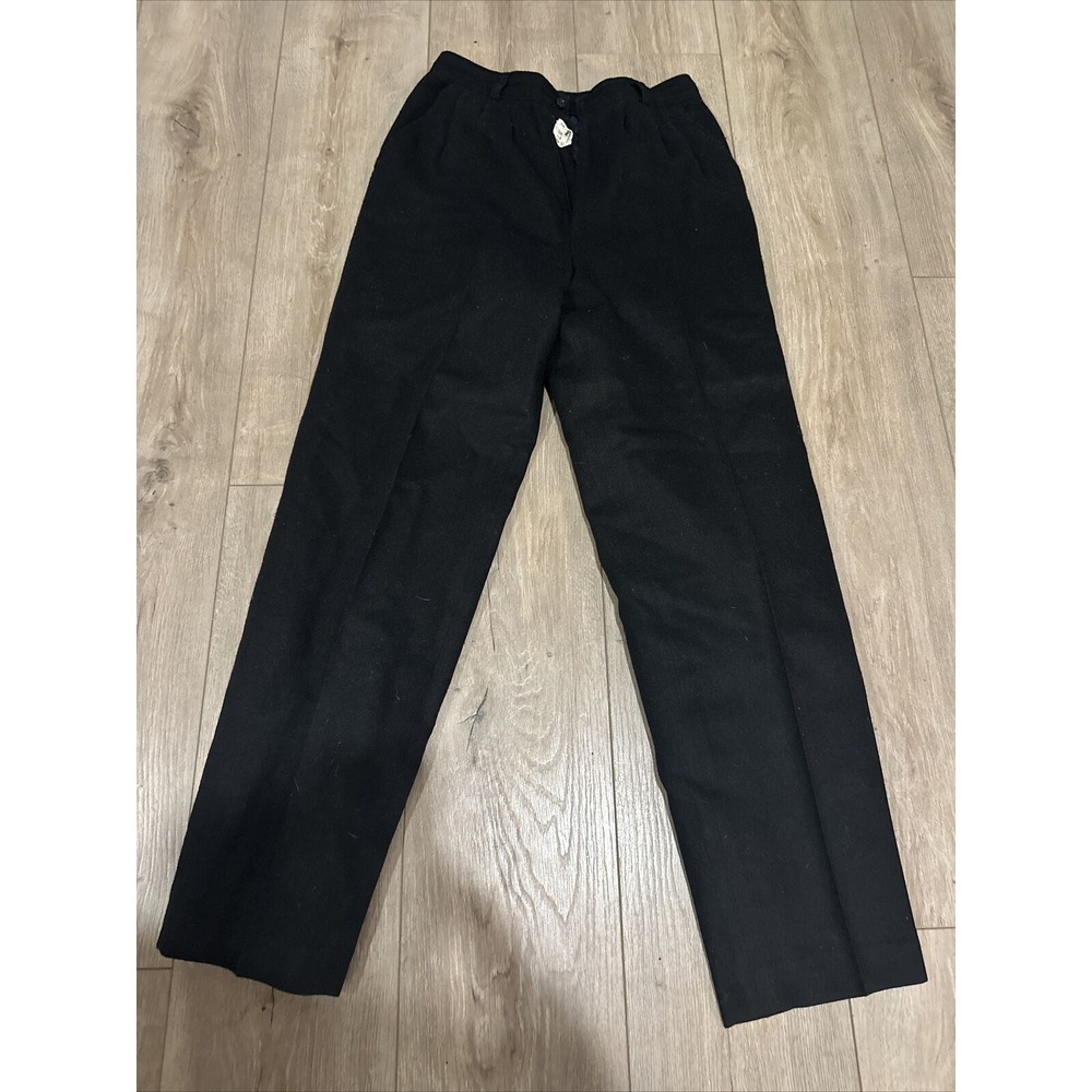 Vintage Impressions Black Dress Trousers Pants US Size 8 60% Wool